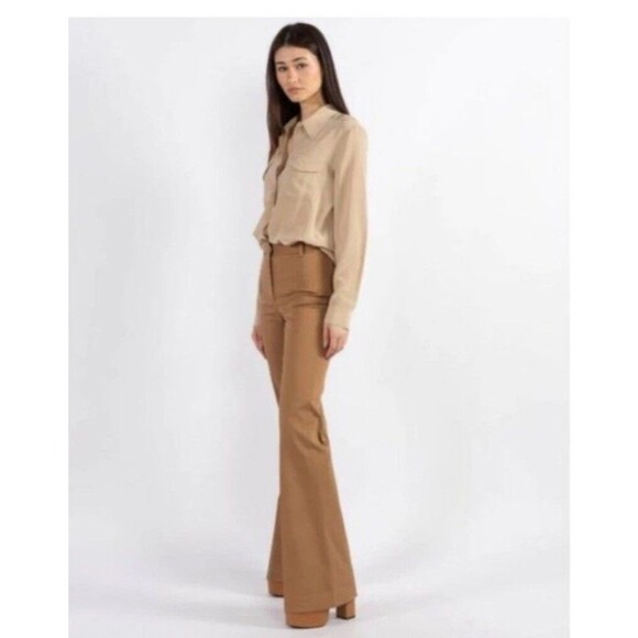 Nili Lotan Arielle Pant Straight Leg Pants in Whiskey Quiet Luxury Tan Size 6 - Picture 4 of 11
